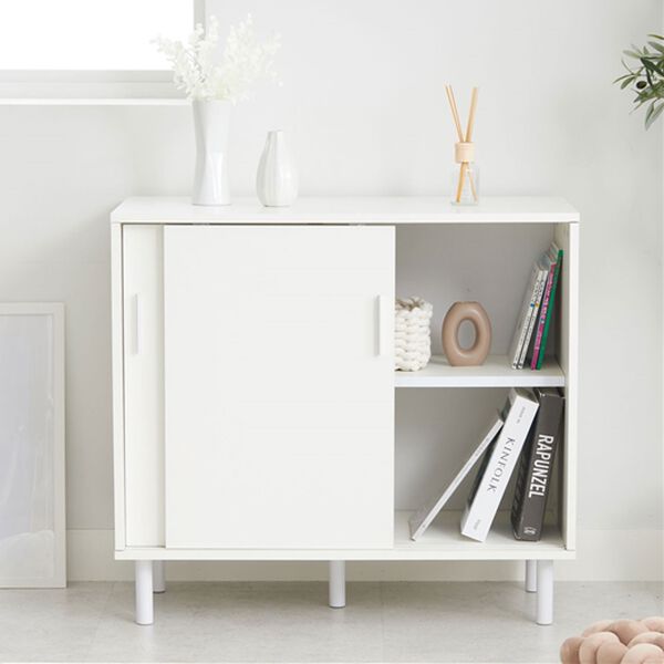 iellio（イエリオ）の「Ｒｏｏｍｎｈｏｍｅ北欧風モダンキャビネット＜収納　キャビネット　スクエアキャビネット　ラック　収納棚＞（リビング収納）」｜ホワイト
