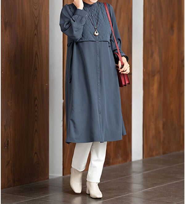 ルフラン（ルフラン）の「キルトステッチ使いワンピース（その他ワンピース）」｜詳細画像