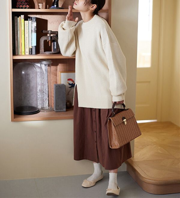 Viola e Viola（ヴィオラ エ ヴィオラ）の「綿１００％タック切替ワンピース（シャツワンピース）」｜詳細画像