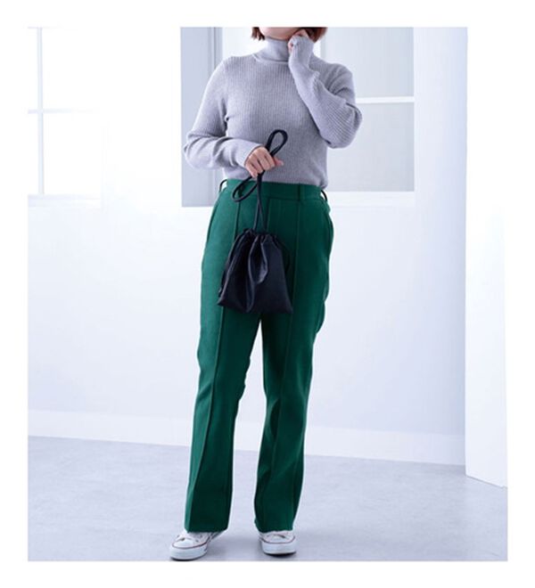 BELLUNA（ベルーナ）の「ふっくらウール調フレアーシルエットパンツ（フルレングスパンツ）」｜詳細画像