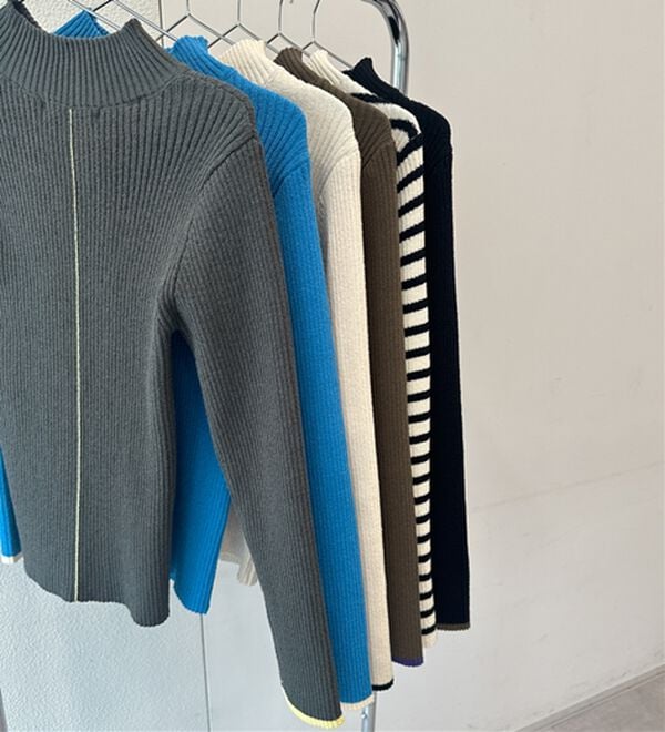 RANAN（ラナン）の「もちもちリブパイピングハイネックニット（ニット・セーター）」｜詳細画像