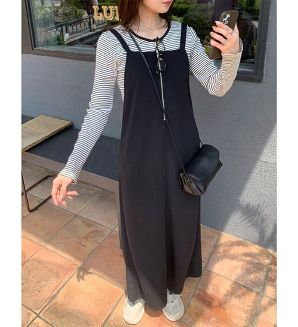 GeeRA（ジーラ）の「ハーフジップキャミワンピース（カットソーワンピース）」｜詳細画像