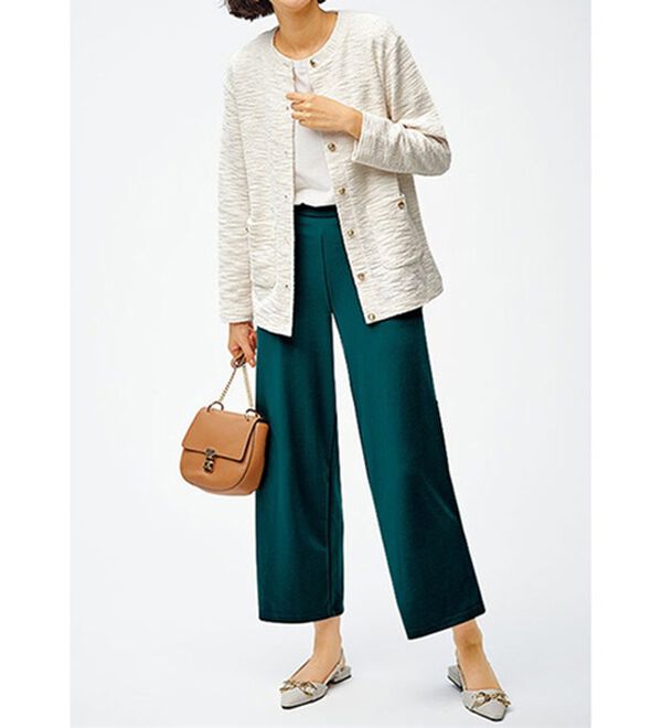 BELLUNA（ベルーナ）の「ぐんぐん伸びてラク！ジャカードワイドパンツ（ワイドパンツ・ガウチョ）」｜詳細画像