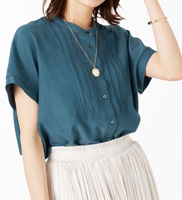 BELLUNA（ベルーナ）の「ビンテージ素材ドルマンシャツチュニック（チュニック）」｜詳細画像