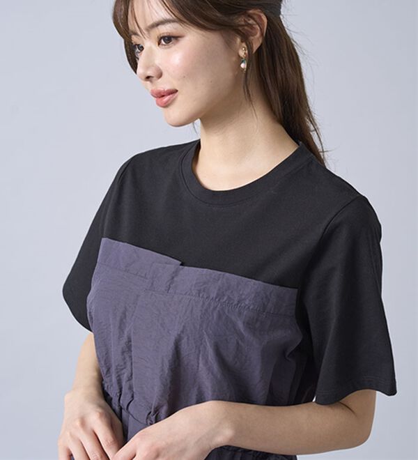 BELLUNA（ベルーナ）の「ヒンヤリ！ビスチェ重ね着風Ｔシャツ（カットソー）」｜詳細画像