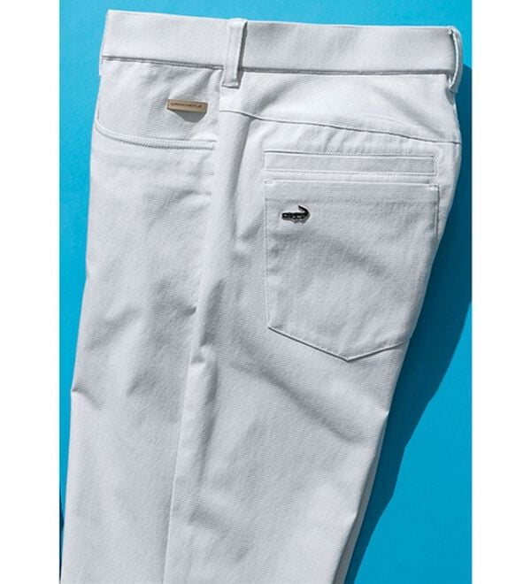 「＜クロコダイル＞ドビー柄パンツ（メンズフルレングスパンツ）」｜グレー