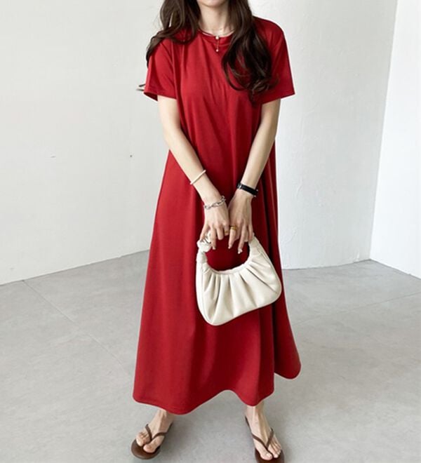 GeeRA（ジーラ）の「【接触冷感】フレアーシルエットロングワンピース（ロングワンピース）」｜詳細画像