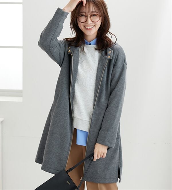 BELLUNA（ベルーナ）の「衿デザインロング丈パーカー（パーカー）」｜詳細画像