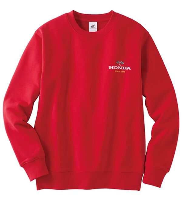 「＜ＨＯＮＤＡ＞さがら刺しゅうトレーナー（メンズトレーナー）」｜レッド