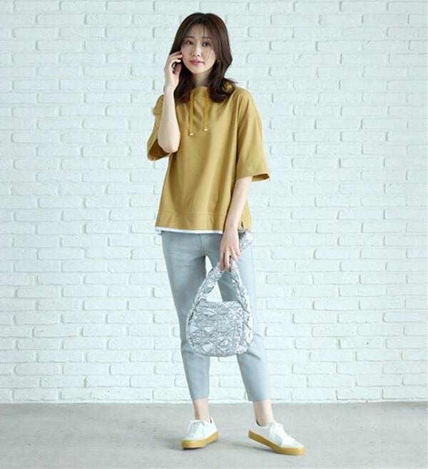 BELLUNA（ベルーナ）の「ワイドネックデザイン重ね着風プルオーバー（カットソー）」｜詳細画像