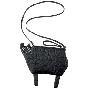 BELLUNA（ベルーナ）の「猫シルエットキルトポシェット（ハンドバッグ）」｜黒