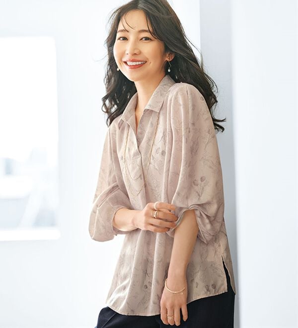 BELLUNA（ベルーナ）の「【快適Ｌａｂ．】イージーケア！袖タックスキッパーブラウス（ブラウス）」｜詳細画像