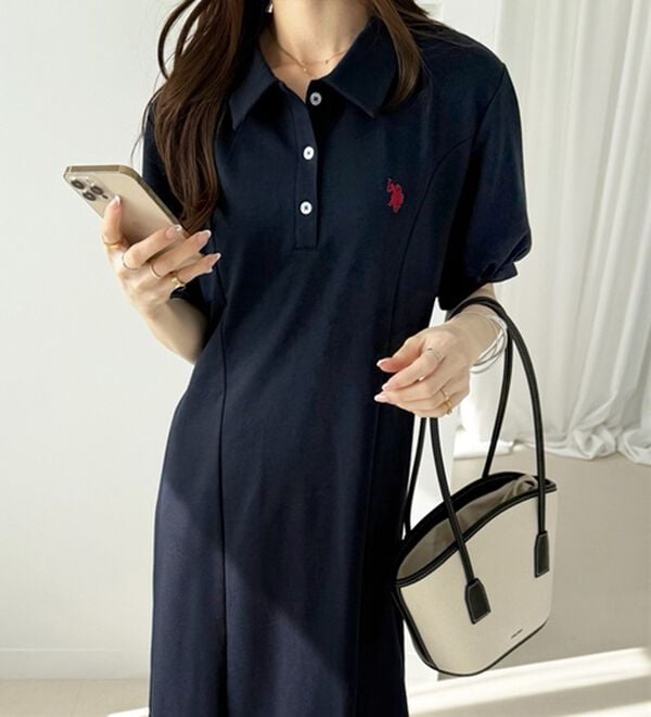 GeeRA（ジーラ）の「【Ｕ．Ｓ．ＰＯＬＯＡＳＳＮ】ポロ衿ワンピ―ス（その他ワンピース）」｜詳細画像