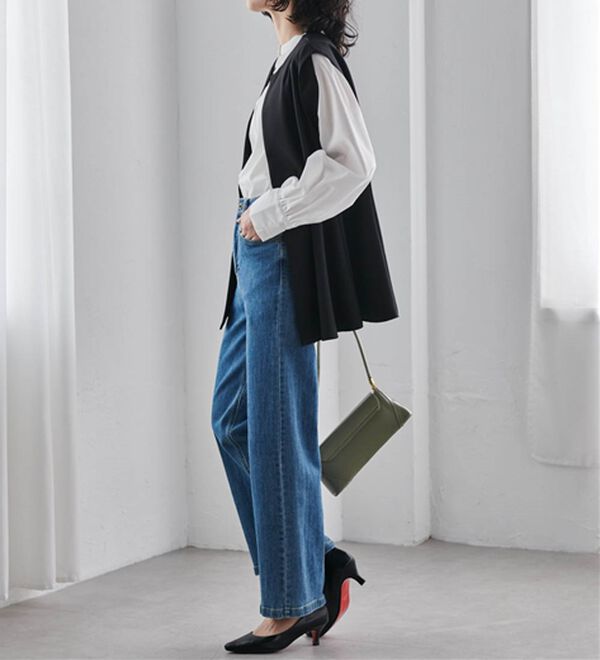 RANAN（ラナン）の「機能付！麻調素材ペプラムジレベスト（ジレ）」｜詳細画像