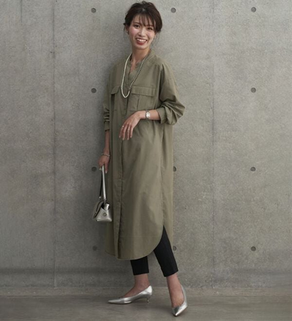 BELLUNA（ベルーナ）の「胸ポケット付キーネックシャツワンピース（チュニック）」｜詳細画像