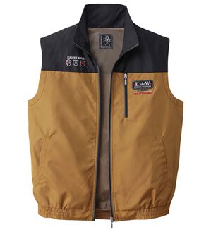 「ブランドデザイン裏メッシュベスト（メンズベスト）」｜ブラウン