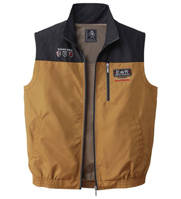 「ブランドデザイン裏メッシュベスト（メンズベスト）」｜ブラウン