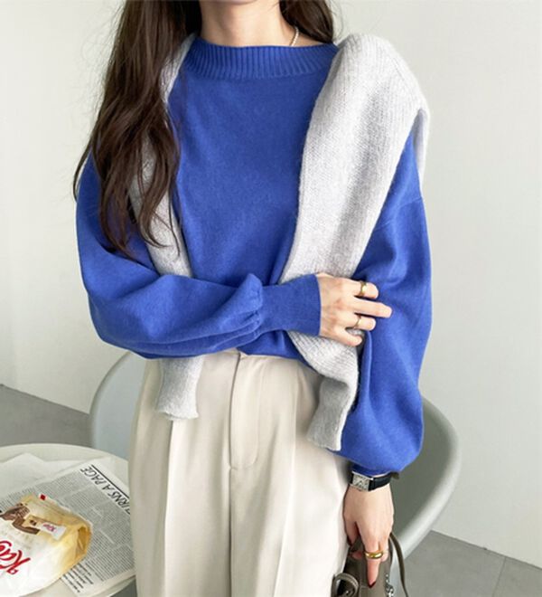 GeeRA（ジーラ）の「ボタン付モチモチニットトップス（ニット・セーター）」｜詳細画像