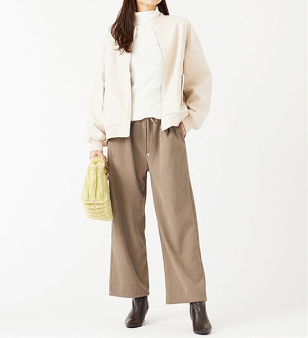 ぅに 裏ベロアコーデュロイワイドパンツ - ベルーナ【公式】