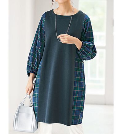 BELLUNA（ベルーナ）の「チェック柄切替２ＷＡＹデザインチュニック（チュニック）」