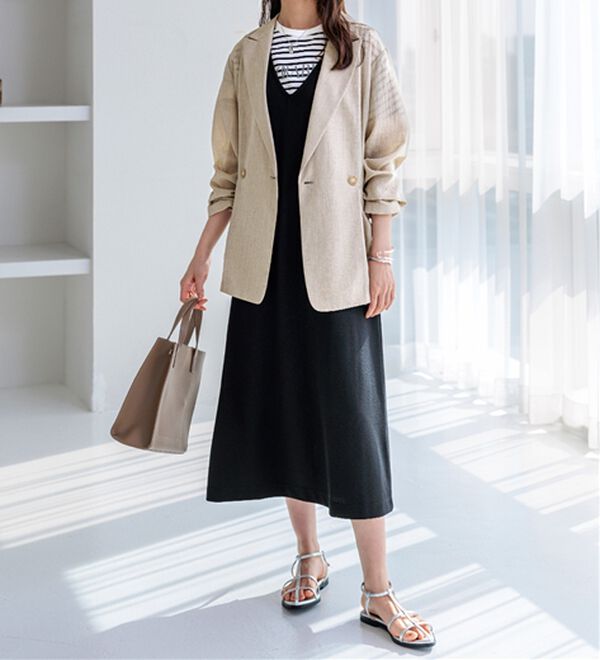 BELLUNA（ベルーナ）の「ロゴプルオーバー付！ワンピースアンサンブル（アンサンブル）」｜詳細画像