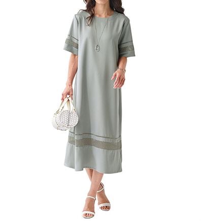 BELLUNA（ベルーナ）の「レース切替デザインワンピース（その他ワンピース）」