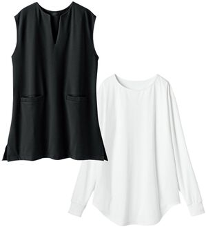 LAVIENNE（ラヴィエンヌ）の「【２点セット】ベストアンサンブル（アンサンブル）」｜ブラック