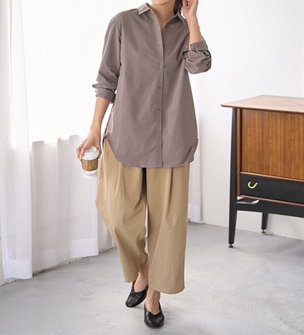 BELLUNA（ベルーナ）の「＜ＳＯＬＯＴＥＸ（Ｒ）＞ストレッチビッグシャツ（シャツ）」｜詳細画像