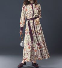 RANAN（ラナン）の「配色ボタニカルシャツワンピース（シャツワンピース）」