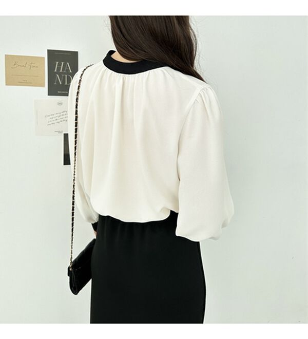 GeeRA（ジーラ）の「前後２ＷＡＹバイカラーブラウス（ブラウス）」｜詳細画像