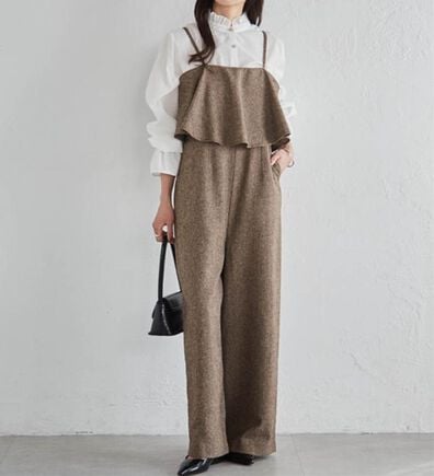 RANAN（ラナン）の「ツイードフリルサロペット（オールインワン）」