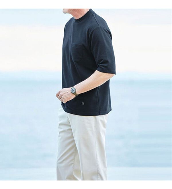 「【３色組】＜コムルヴァン・オム＞爽やかモックネックＴシャツ（メンズシャツ）」｜詳細画像