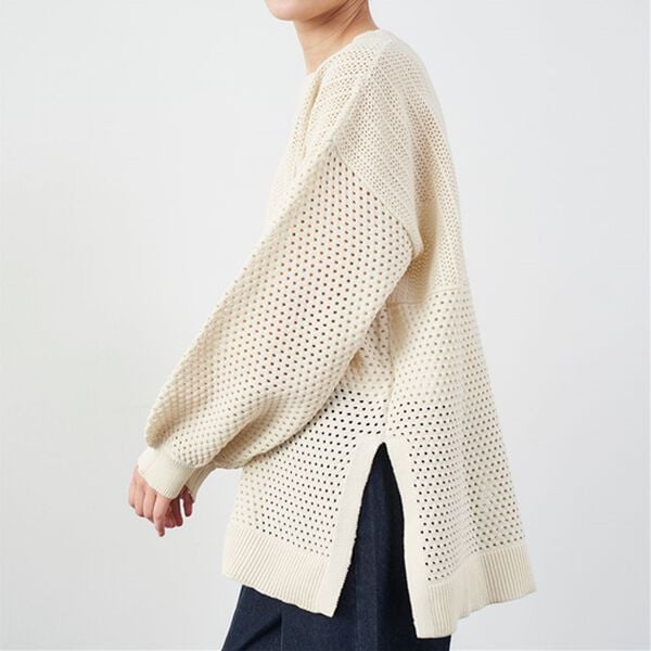 RANAN（ラナン）の「メッシュ素材透かし編みニット（ニット・セーター）」｜詳細画像