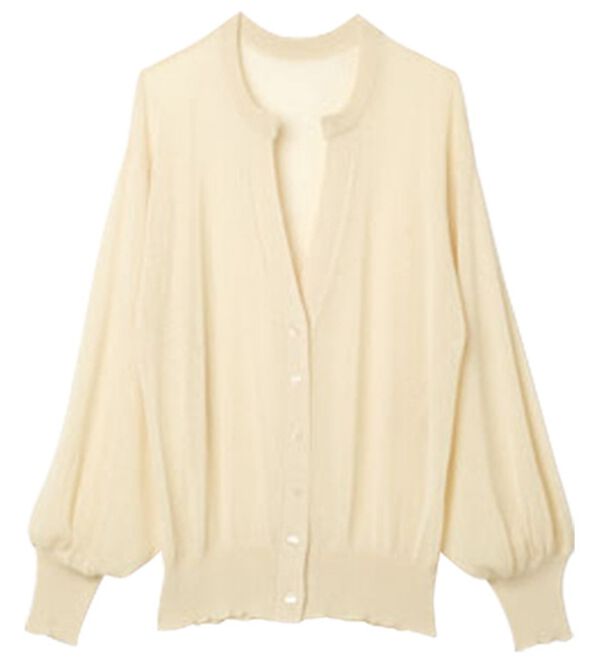 RANAN（ラナン）の「ひんやり！シアーニットキーネックカーディガン（ニットカーディガン）」｜詳細画像