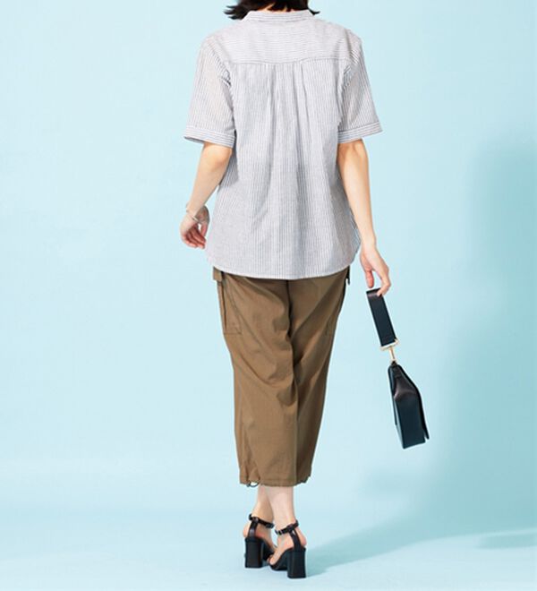 BELLUNA（ベルーナ）の「綿１００％バンドカラーシャツブラウス（ブラウス）」｜詳細画像