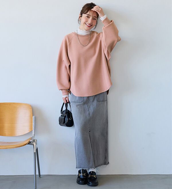 BELLUNA（ベルーナ）の「なめらかタッチ！もっちりん裾ラウンド短丈プルオーバー（カットソー）」｜詳細画像