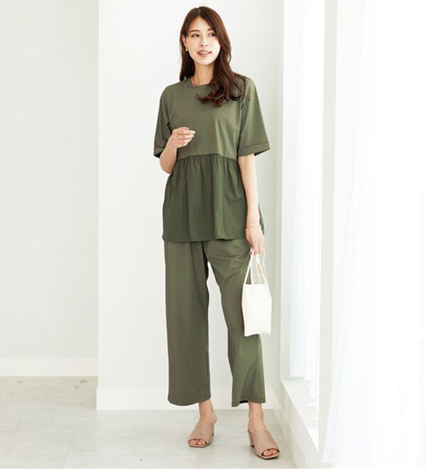 BELLUNA（ベルーナ）の「ヒンヤリ爽快！異素材切替プルオーバー（カットソー）」｜詳細画像