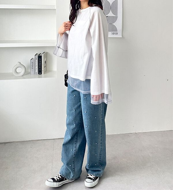 GeeRA（ジーラ）の「チュールレイヤードロンＴ（Tシャツ）」｜詳細画像