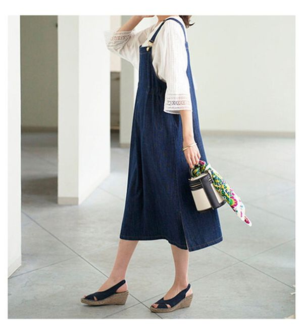 BELLUNA（ベルーナ）の「大人のデニム素材サロペット（ジャンパースカート）」｜詳細画像