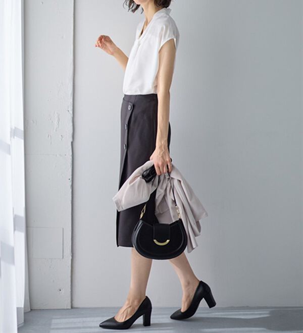 GeeRA（ジーラ）の「【２点】単品使いもできる！ベーシックブラウス＆スカートセットアップ（スカートスーツ）」｜詳細画像
