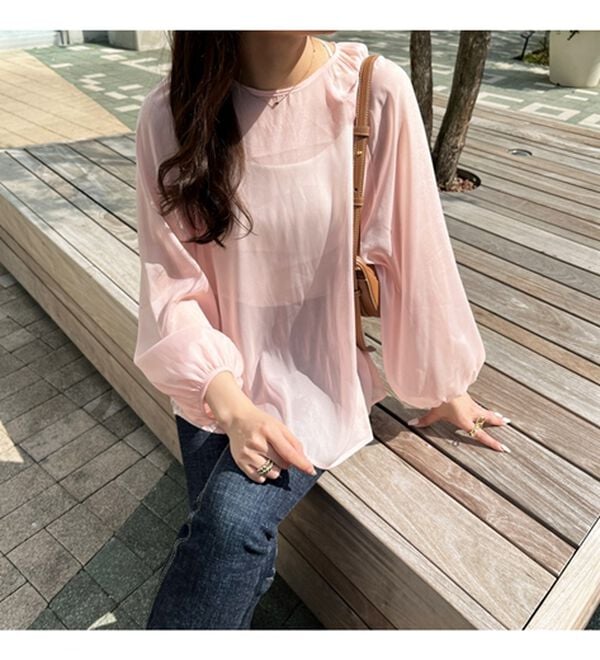 GeeRA（ジーラ）の「バックリボンシアーブラウス（ブラウス）」｜詳細画像