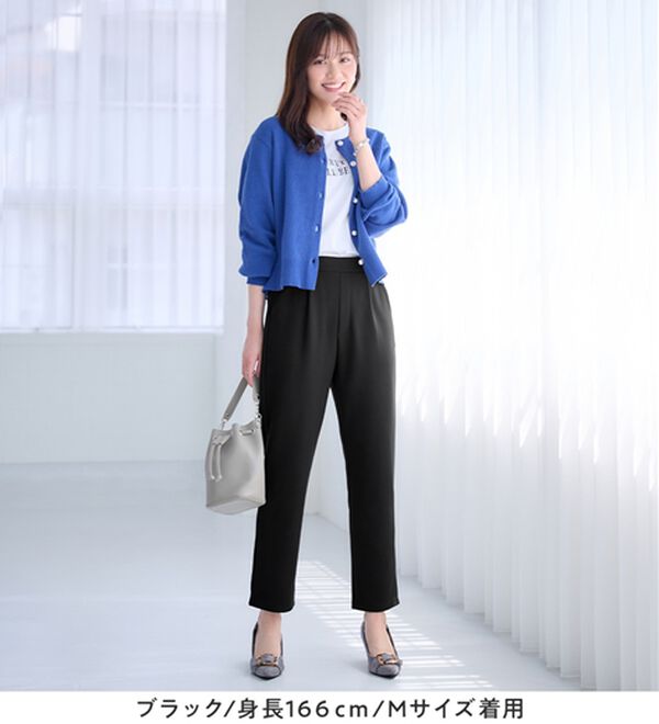 alotta（アロッタ）の「あったか裏起毛カットジョーゼットスリムパンツ（フルレングスパンツ）」｜詳細画像