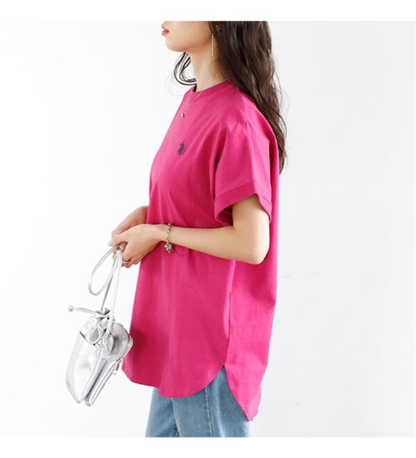 GeeRA（ジーラ）の「【新色追加】【ＵＳ．ＰＯＬＯ．ＡＳＳＮ】綿100％フレンチスリーブＴシャツ（Tシャツ）」｜詳細画像