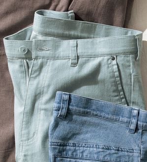 「＜コムルヴァン・オム＞すっきりはける涼感麻入りジーンズ（メンズデニムパンツ）」｜ブルーグレー