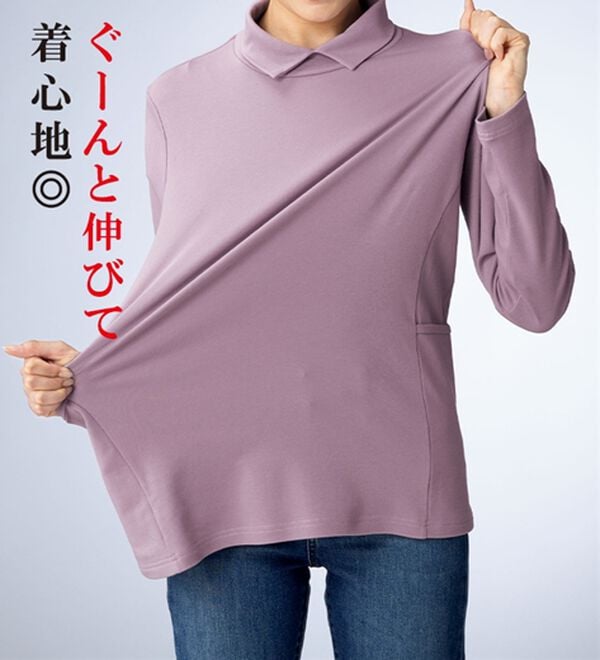 ルフラン（ルフラン）の「柔らかコットン衿付プルオーバー（カットソー）」｜詳細画像