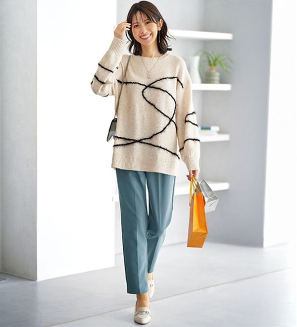 線描きジャカードニットプルオーバー - ベルーナ【公式】