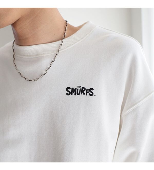 GeeRA（ジーラ）の「【スマーフ】コラボプリントスウェット（メンズカットソー）」｜詳細画像