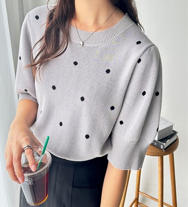 GeeRA（ジーラ）の「ドット柄ジャガードトップス（ニット・セーター）」｜詳細画像