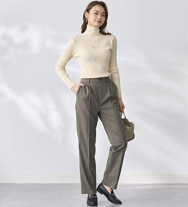 BELLUNA（ベルーナ）の「綿混ハイパー美脚ストレッチチノパンツ（フルレングスパンツ）」｜詳細画像