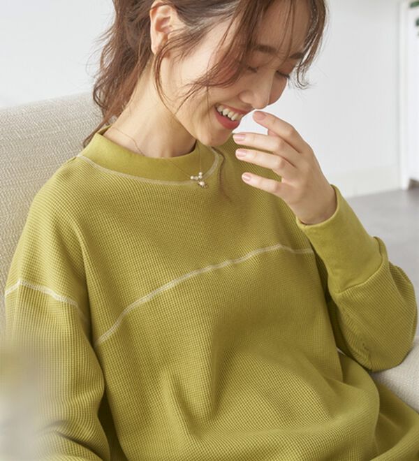 BELLUNA（ベルーナ）の「裏起毛ワッフル素材チュニック（チュニック）」｜詳細画像